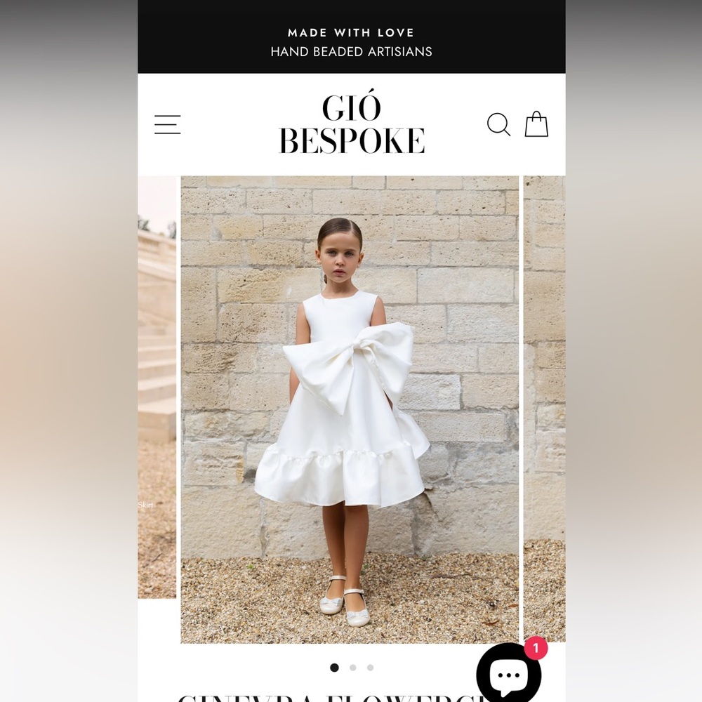 Gio Bespoke White Dress with bow